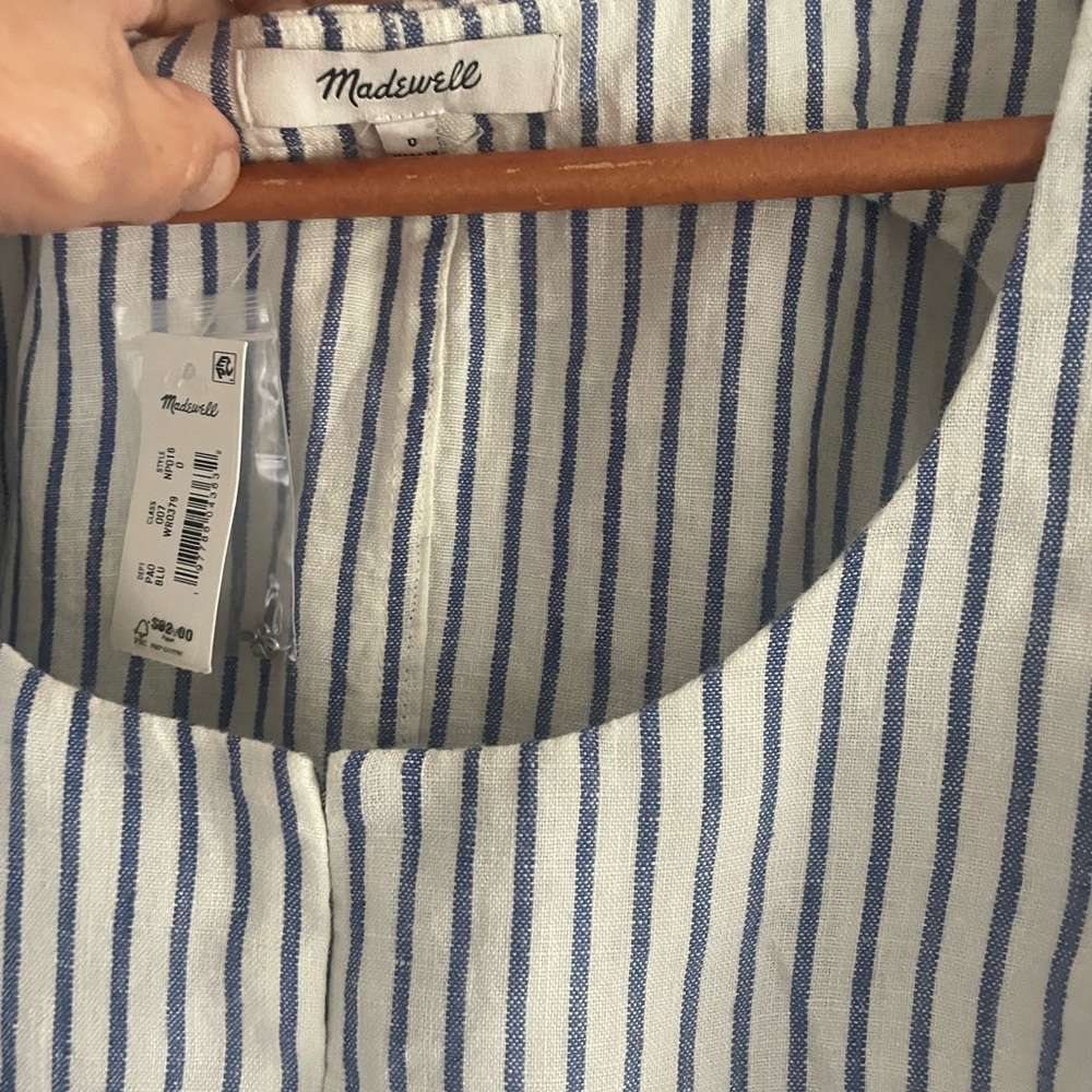 Madewell Blue and White Striped set. Top and trouser. Size2 pants/0 top - Picture 2 of 8